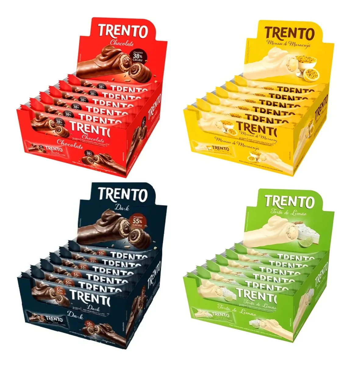 Kit 4 Caixas Chocolate Trento Sortido – Diversos Sabores