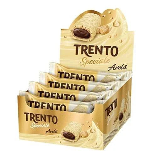 Chocolate Trento Speciale Choc Branco C/ Avelã Caixa 12 Uni 26g