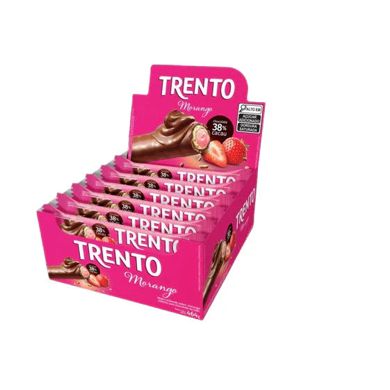Chocolate Trento Morango Com 16 Unidades De 29g